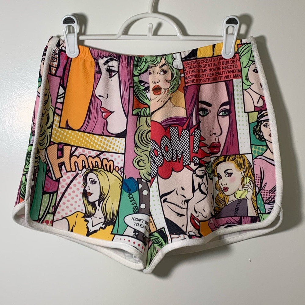 🍒5/$20🍒 Shein Pop Art Comic Print Dolphin Shorts #1